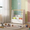 ECOTOYS Montessori gyerek könyvespolc, 3 szintes, fehér