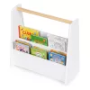 ECOTOYS Montessori gyerek könyvespolc, 3 szintes, fehér