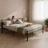 ModernHome fém ágykeret ágyráccsal 140x200 cm fekete