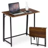 ModernHome összecsukható számítógépasztal 80x45 cm, loft stílusú laptopasztal