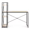 ModernHome loft stílusú számítógépasztal polcos regállal, 120x60 cm