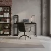 ModernHome iskolai számítógépasztal polcos állvánnyal, 3 polccal, fekete, 120x60 cm