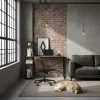 ModernHome loft stílusú számítógépasztal polcos állvánnyal, 3 polccal, 120x60 cm