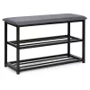 ModernHome kárpitozott cipősszekrény paddal, 80 cm, 2 polcos