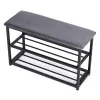 ModernHome kárpitozott cipősszekrény paddal, 80 cm, 2 polcos