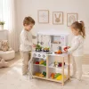 ECOTOYS fa gyerekkonyha sütővel és főzőkiegészítőkkel, fehér
