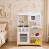 ECOTOYS fa gyerekkonyha sütővel és főzőkiegészítőkkel, fehér
