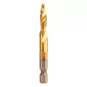   NEO TOOLS Gépi menetfúró, 2az1ben előfúró éllel, HSS-Titán, M6X1mm, hatszög szárral 08-953