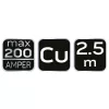 NEO TOOLS Inditókábel réz, max. 200Ax2.5m 11-834