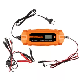   NEO TOOLS Automatikus akkumulátortöltő 6A/100W, 3-150Ah, savas / AGM / GEL akkumulátorokhoz 2 év garanciával 11-892-1