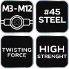 NEO TOOLS Hajtókar menetmetszőkhöz, M3-M12, csavarrögzítéses 12-909