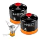 NEO TOOLS Kemping gázégő+ 2db gázpalack 20-060