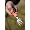 NEO TOOLS Tábori kemping zsebkés, 10cm, evőeszköz funkció, alumínium 63-027