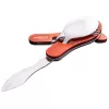 NEO TOOLS Tábori kemping zsebkés, 10cm, evőeszköz funkció, alumínium 63-027