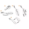 NEO TOOLS Tábori kemping zsebkés, 10cm, evőeszköz funkció, alumínium 63-027