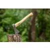 NEO TOOLS Túlélő balta bőr tokkal, 400g, kovácsolt szénacél C55, Kőrisfa nyél, polírozott penge 63-119