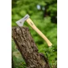 NEO TOOLS Túlélő balta bőr tokkal, 400g, kovácsolt szénacél C55, Kőrisfa nyél, polírozott penge 63-119
