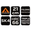 NEO TOOLS Túlélő kézifűrész, 21cm, összecsukható, Penge vastagság 0,85mm, 66HRC, 3 soros pengefelépítés 63-120
