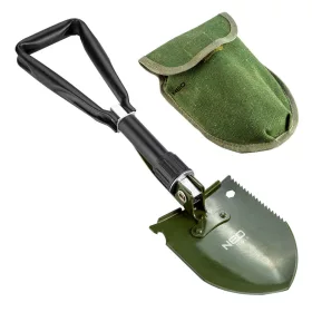   NEO TOOLS Összecsukható tábori ásó, fejben elrejtett szerszámokkal: ásó, csákány, palacknyitó, fűrész, csavarkulcs 10mm 63-121