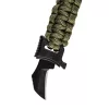 NEO TOOLS Túlélő karkötő 5 az 1-ben: 3.5m paracord(250kg-ig), kovakő, iránytű, kés, síp, zöld, szélessége 26mm 63-140