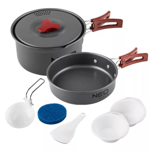 NEO TOOLS Kemping főzőedény készlet 7 részes  63-146