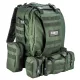 NEO TOOLS Túra hátizsák, 600D poliész, 40L, 4a 1ben: hátizsák, 2 kis oldaltáska, 1 közepes táska, sötétzöld 84-326