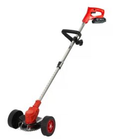   Kiyoshi 24V akkus segédkerekes szegélynyíró, fűkasza teleszkópos nyéllel, 2 db akksival