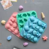 12-üreges szilikon kagyló és tengeri csillag formák