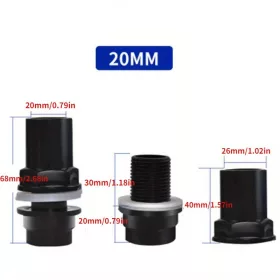   Fekete Akvárium Csatlakozók: 20-50 mm PVC Vízálló Csatlakozók
