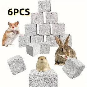   6 db-os szögletes természetes rágókövek hörcsögöknek, nyulaknak