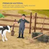 Zöld traktor és pótkocsi játékkészlet farmer kocsival