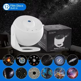   Galaxy projektor éjszakai fény - 13 cserélhető filmes koronggal