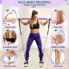 8db Készlet - Pilates Bar Készlet 4 Ellenállási Szalaggal (63.5 KG) 8 részes fekete【63.5 kg】
