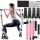 8db Készlet - Pilates Bar Készlet 4 Ellenállási Szalaggal (63.5 KG) 8 részes rózsaszín【63.5 kg】