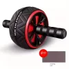 1db Otthoni Fitnesz Hasizom Gyakorló Kerék - Hordozható Mag Erősítő Piros & Fekete Fogantyúkkal, Tartós PP Anyag Has- és Mellizom Edzéshez, Felsőtest Edzéshez Piros