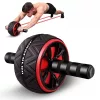1db Otthoni Fitnesz Hasizom Gyakorló Kerék - Hordozható Mag Erősítő Piros & Fekete Fogantyúkkal, Tartós PP Anyag Has- és Mellizom Edzéshez, Felsőtest Edzéshez Piros