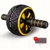 1db Otthoni Fitnesz Hasizom Gyakorló Kerék - Hordozható Mag Erősítő Piros & Fekete Fogantyúkkal, Tartós PP Anyag Has- és Mellizom Edzéshez, Felsőtest Edzéshez Sárga