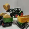 Farm Traktor Kombinációs Készlet 2. kombináció (széles kerékű traktor + elülső markolókar + rönkszállító teherautó + 4 szimulált fa)