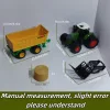 Farm Traktor Kombinációs Készlet 2. kombináció (széles kerékű traktor + elülső markolókar + rönkszállító teherautó + 4 szimulált fa)
