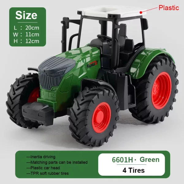 Children Toys Car Models Tractor Multiple Accessories To Choose From green-4tires
