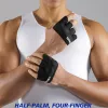 1 Pár Uniszex Könnyű Négyujjas Edzőkesztyűs Fogóképesség Fejlesztéshez, Súlyemeléshez és Edzéshez szürke - XL