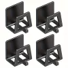 4db Modern Easy Install Öntapadó Fém Trapézúmosó Tároló Állvány Fekete - 4 db