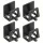 4db Modern Easy Install Öntapadó Fém Trapézúmosó Tároló Állvány Fekete - 4 db