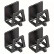 4db Modern Easy Install Öntapadó Fém Trapézúmosó Tároló Állvány Fekete - 4 db