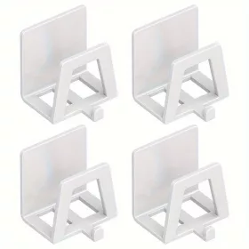   4db Modern Easy Install Öntapadó Fém Trapézúmosó Tároló Állvány fehér - 4 db