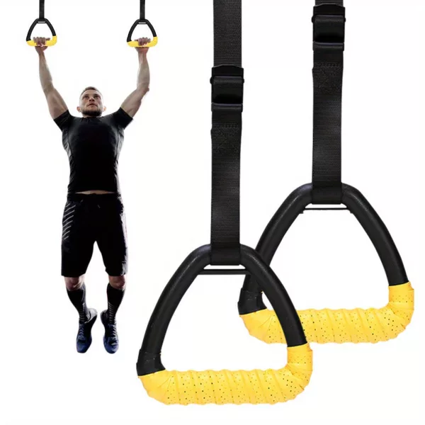 Felnőtt fitnesz tornagyűrű készlet - 2M állítható, csúszásmentes PP húzódzkodó gyakorlati fogantyúk otthoni edzőtermi erőnléti edzéshez - Töltés nélküli, elem nem szükséges