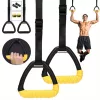 Felnőtt fitnesz tornagyűrű készlet - 2M állítható, csúszásmentes PP húzódzkodó gyakorlati fogantyúk otthoni edzőtermi erőnléti edzéshez - Töltés nélküli, elem nem szükséges