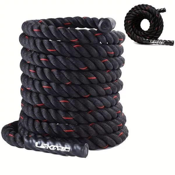 6m Nehéz Teherbírású Harci Fitness Kötél 25mm*6m Fekete És Piros