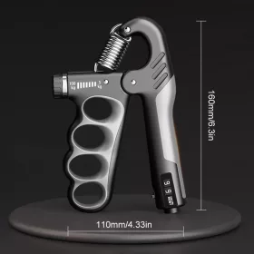   5-100kg Markolat Erősítő Mechanikus Számlálóval, Beállítható Ellenállású Csuklótágító Edző Kézi Fogantyú szürke - 5-100 kg
