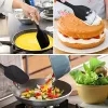 4 db-os szilikon spatulaszett, hőálló 600°F-ig, tartós gumi konyhai eszközök tapadásmentes edényekhez, varrat nélküli kialakítás, piros, 4 méret [Szilikon kaparó kék 4 darabos készlet]